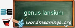 WordMeaning blackboard for genus lansium